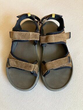 Teva Trailpulse River Sandals Men’s Sz 8 Hiking Brown Suede Arch Support Strap
